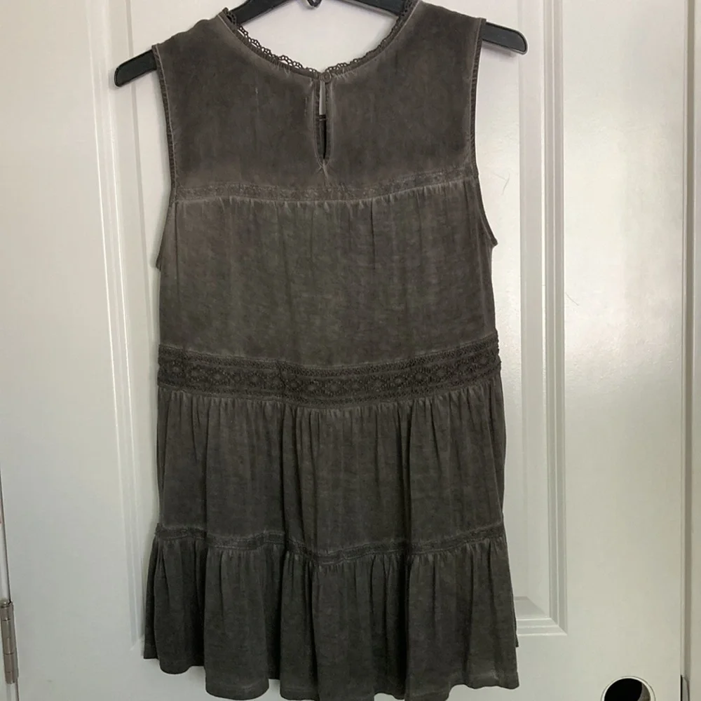 Knox Rose Sleeveless Women Gray Stretch Boho Tank top Size S